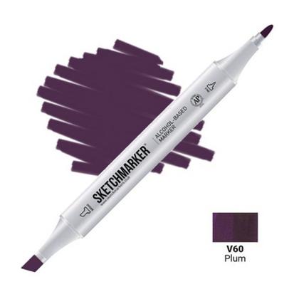 Маркер перм., худ. "Sketchmarker" двухсторонний, V60 слива