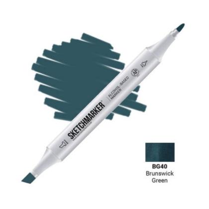 Маркер перм., худ. "Sketchmarker" двухсторонний, BG40 зеленая киноварь