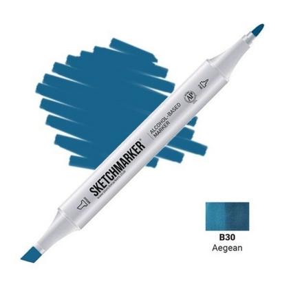 Маркер перм., худ. "Sketchmarker" двухсторонний, B30 эгейское море