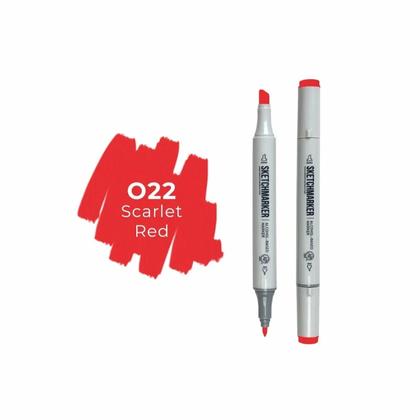 Маркер перм., худ. "Sketchmarker" двухсторонний, O22 алый