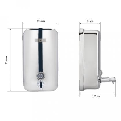Диспенсер BXG SD H1-1000М для мыла жидкого 1л, металл, матовый