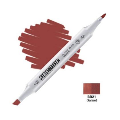 Маркер перм., худ. "Sketchmarker" двухсторонний, BR21 гранат