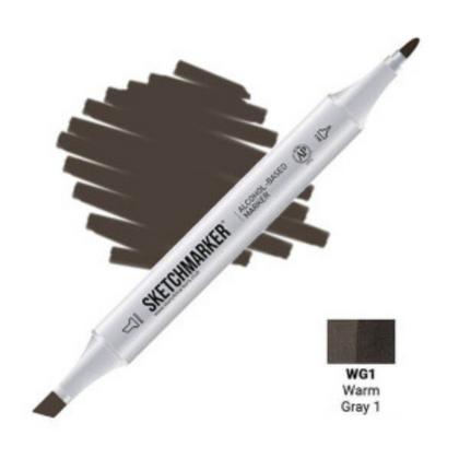 Маркер перм., худ. "Sketchmarker" двухсторонний, WG1 серый теплый 1