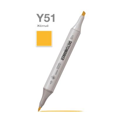 Маркер перм., худ. "Sketchmarker" двухсторонний, Y51 желтый