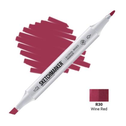 Маркер перм., худ. "Sketchmarker" двухсторонний, R30 красное вино