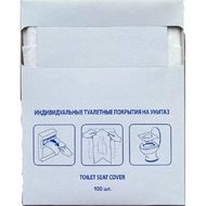 Покрытия бумажные индивидуальные на унитаз 1/4 сложение, 100 шт/упак