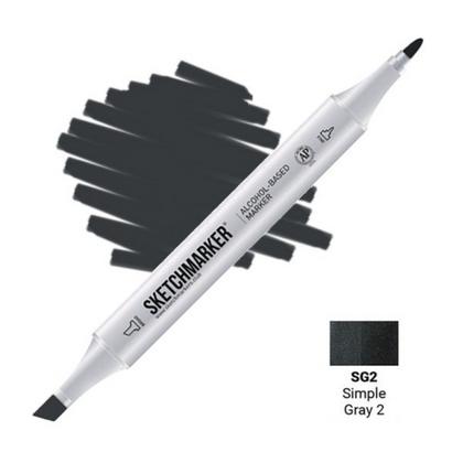 Маркер перм., худ. "Sketchmarker" двухсторонний, SG2 серый простой 2
