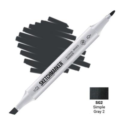 Маркер перм., худ. "Sketchmarker" двухсторонний, SG2 серый простой 2