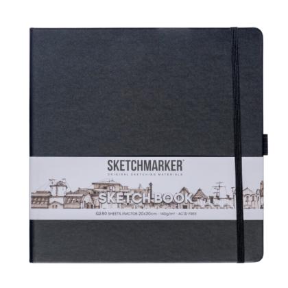 Скетчбук "Sketchmarker" 20*20 см, 140 г/м2, 80 л., черный