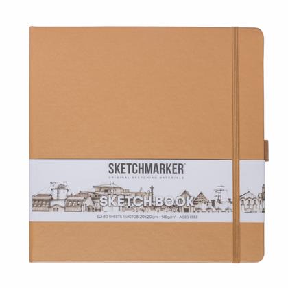 Скетчбук "Sketchmarker" 20*20 см, 140 г/м2, 80 л., фуксия