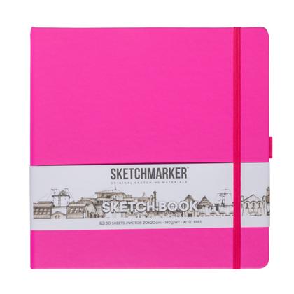 Скетчбук "Sketchmarker" 20*20 см, 140 г/м2, 80 л., фуксия
