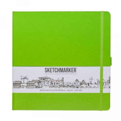 Скетчбук "Sketchmarker" 20*20 см, 140 г/м2, 80 л., оранжевый неон