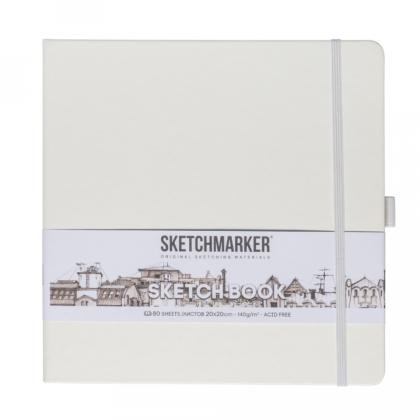 Скетчбук "Sketchmarker" 20*20 см, 140 г/м2, 80 л., оранжевый неон