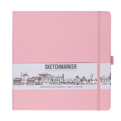 Скетчбук "Sketchmarker" 20*20 см, 140 г/м2, 80 л., розовый