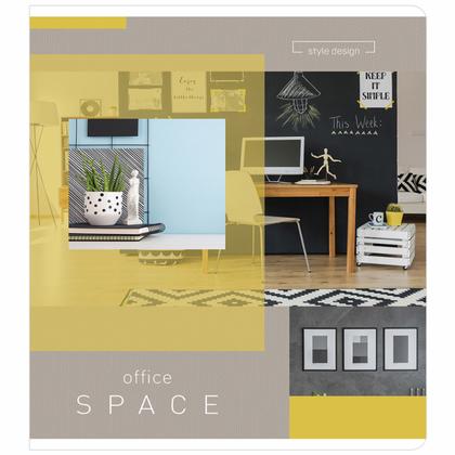 Тетрадь А5 60 л., клет. "Офис. Office space" скоба сбоку, обл. карт., ассорти