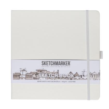 Скетчбук "Sketchmarker" 20*20 см, 140 г/м2, 80 л., белый