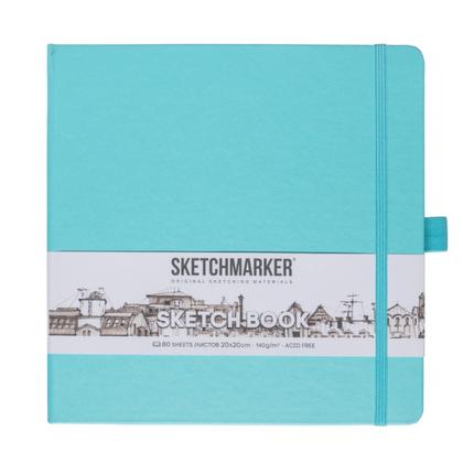 Скетчбук "Sketchmarker" 20*20 см, 140 г/м2, 80 л., аквамарин