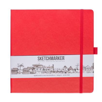 Скетчбук "Sketchmarker" 20*20 см, 140 г/м2, 80 л., красный