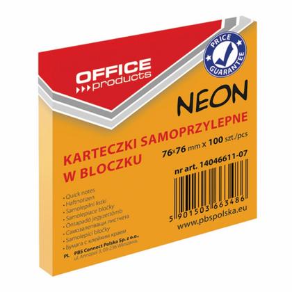 Бумага д/з на кл. осн. 76*76 мм "Office products" 100 л., желтый неон