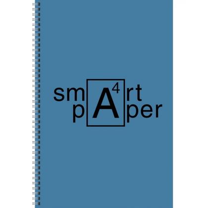 Тетрадь А4 80 л., клет. "Smart paper. No 1" спираль сбоку, обл. карт., мат. ламинация, синий