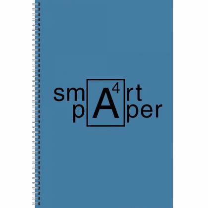 Тетрадь А4 80 л., клет. "Smart paper. No 4" спираль сбоку, обл. карт., мат. ламинация, желтый