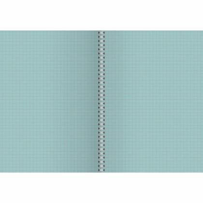 Тетрадь А4 80 л., клет. "Smart paper. No 4" спираль сбоку, обл. карт., мат. ламинация, желтый