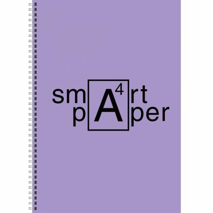 Тетрадь А4 80 л., клет. "Smart paper. No 4" спираль сбоку, обл. карт., мат. ламинация, желтый