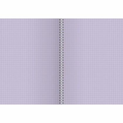 Тетрадь А4 80 л., клет. "Smart paper. No 3" спираль сбоку, обл. карт., мат. ламинация, сиреневый