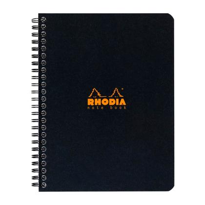 Блокнот A4+ 225*297 мм, 80 л., лин. "Rhodia" спираль сбоку, обл. карт., черный