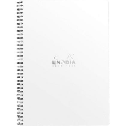 Блокнот A4+ 225*297 мм, 80 л., лин. "Rhodia" спираль сбоку, обл. карт., белый