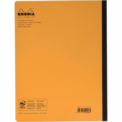 Книга для записей B5 190*250, 80л., лин "Rhodia Classic" склейка сбоку, обл. карт., оранжевый