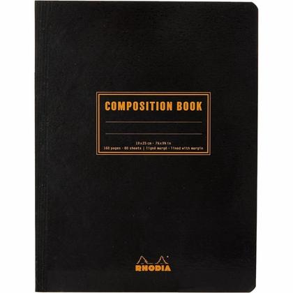 Книга для записей B5 190*250, 80л., лин "Rhodia Classic" склейка сбоку, обл. карт., черный