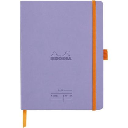 Блокнот А5+ 160*210 мм, 80 л., "Rhodiarama Meeting", кожзам., мягк. обл., на резинке, закладка, ирис