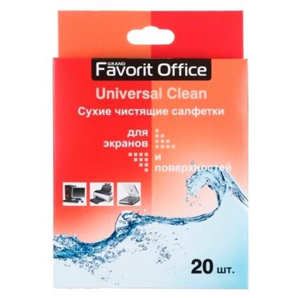 чист_салфетки сухие (20 шт) "Universal Clean" Favorit Office