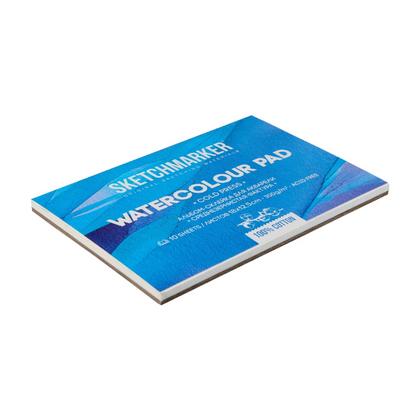 Блок бумаги для акварели "Sketchmarker" 100% хлопок, 12,5*18 см, 300 г/м2, 10 л., мелкозернистая