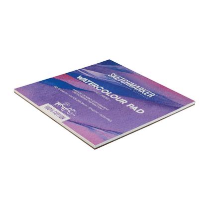Блок бумаги для акварели "Sketchmarker" 100% хлопок, 26*26 см, 300 г/м2, 10 л., мелкозернистая