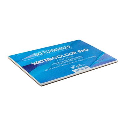 Блок бумаги для акварели "Sketchmarker" 100% хлопок, 21*31 см, 300 г/м2, 10 л., мелкозернистая