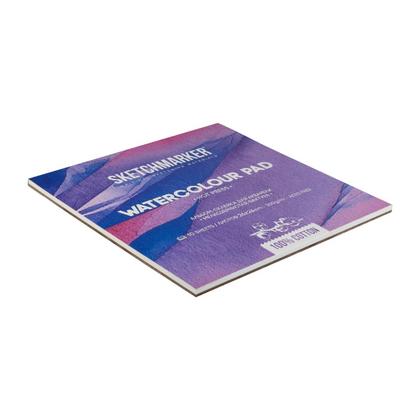 Блок бумаги для акварели "Sketchmarker" 100% хлопок, 26*26 см, 300 г/м2, 10 л., крупнозернистая