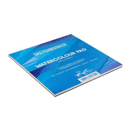 Блок бумаги для акварели "Sketchmarker" 100% хлопок, 26*26 см, 300 г/м2, 10 л., крупнозернистая