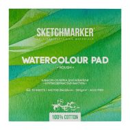 Блок бумаги для акварели "Sketchmarker" 100% хлопок, 26*26 см, 300 г/м2, 10 л., крупнозернистая