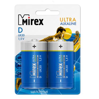 бат_гальв. эл-т щел. (алкал.) 1,5 V LR20/D Mirex 2BP, 2 шт. 