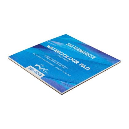Блок бумаги для акварели "Sketchmarker" 100% хлопок, 26*26 см, 300 г/м2, 10 л., среднезернистая
