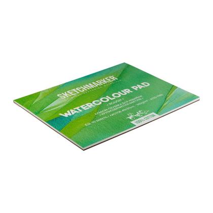 Блок бумаги для акварели "Sketchmarker" 100% хлопок, 31*41 см, 300 г/м2, 10 л., крупнозернистая