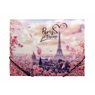 Папка на резинках 15 мм. "Take me to Paris" пласт.