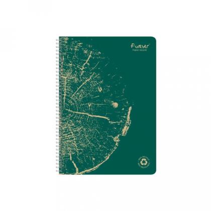 Блокнот А4 210*297 мм, 60 л.,  лин. "Forever Premium" спираль сбоку, обл. карт., ассорти