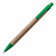Ручка шарик/автомат "Bristol" карт./пласт., коричневый/зеленый, стерж. синий