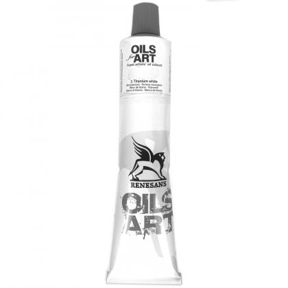 Краски масляные "Oils for art" 02 белила титановые, 140 мл., туба