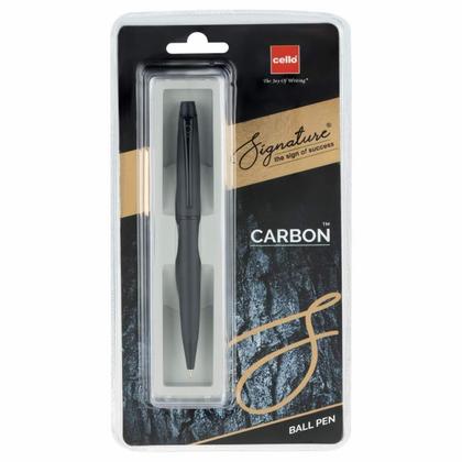 Ручка шарик/автомат "Carbon" 0,7 мм, метал., матов., черный, стерж. синий