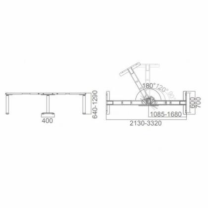 Каркас стола с эл. приводом угловой AOKE AK3YJYT-TYZF3-(90/120/180 WH)*600мм, цвет белый (Well Desk Wing Pro)