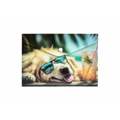 Папка конверт на кнопке А4 "Chillout dog" разноцветный